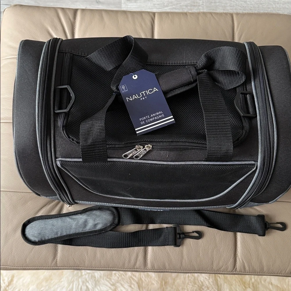 Nautica Black and Gray Duffel Bag